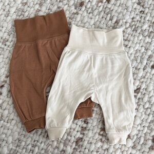 Brown and Cream Baby Pants Set